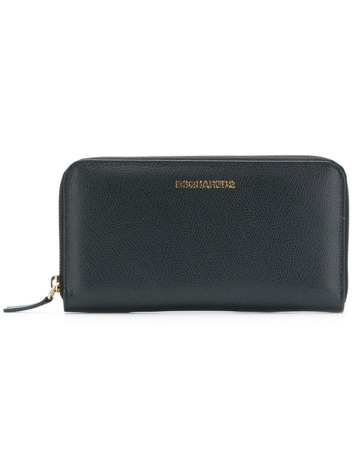 Dsquared2 Zip Around Logo Wallet - Black