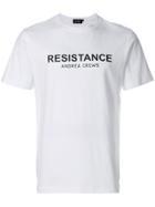 Andrea Crews Resistance Print T-shirt - White