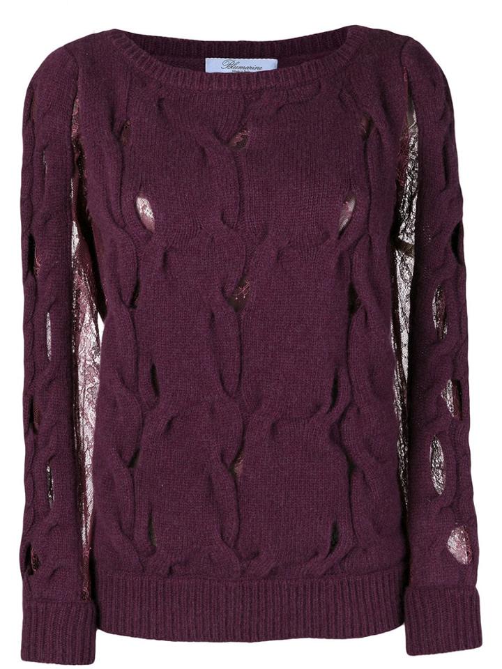 Blumarine Boat Neck Jumper - Pink & Purple
