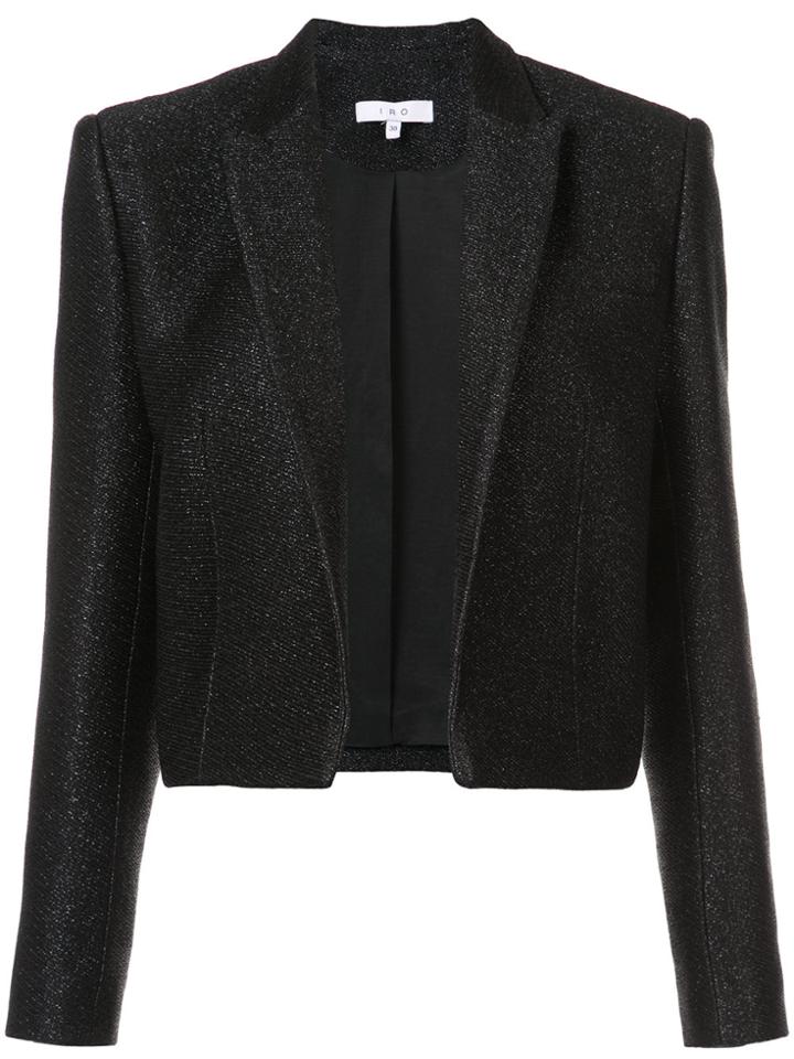 Iro Metallic Threaded Cropped Blazer - Black