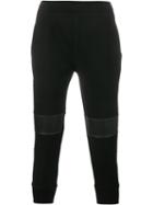Neil Barrett 'moto' Biker Style Track Pants, Men's, Size: Medium, Black, Viscose/spandex/elastane/polyurethane/cotton