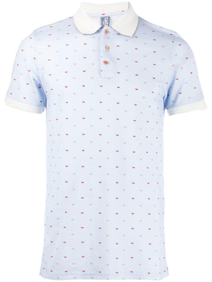 Fefè Patterned Polo Top - Blue