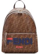Fendi Double F Logo Backpack - Brown