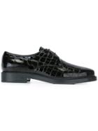Tod's Crocodile Embossed Derby Shoes - Black