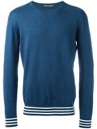 Ermanno Scervino Striped Trim Sweatshirt, Men's, Size: 52, Blue, Cotton