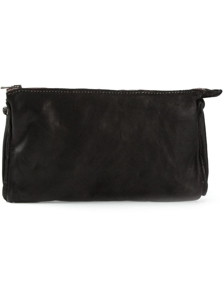 Guidi Top Zip Shoulder Bag - Black