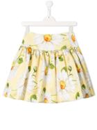 Monnalisa Teen Floral Print Skirt - Yellow