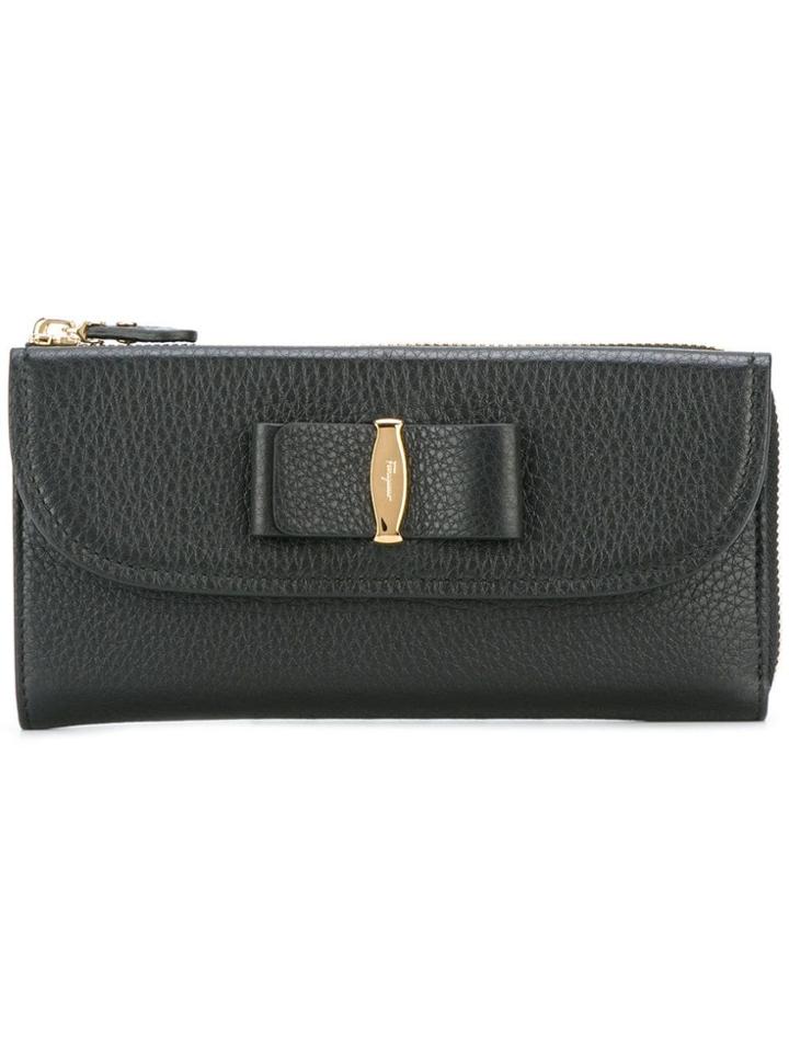 Salvatore Ferragamo Vara Organiser Zip Wallet - Black
