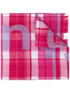 Acne Studios Plaid Logo Scarf - Pink