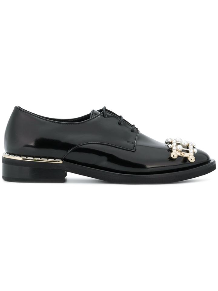 Coliac Embellished Lace-up Shoes - Black
