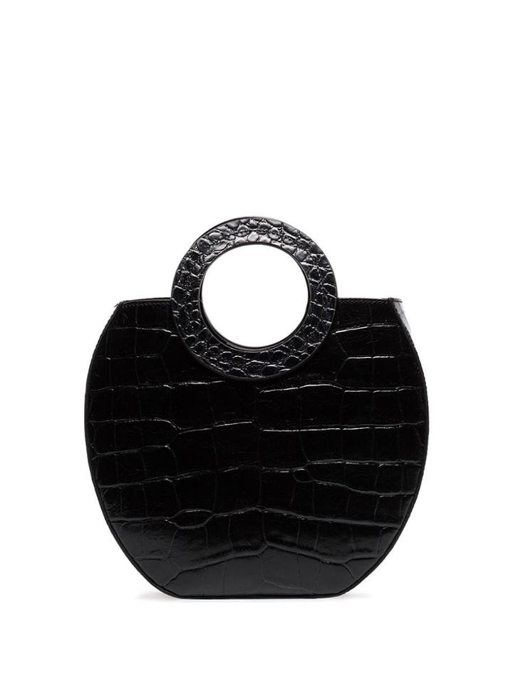 Staud Frida Crocodile-effect Tote - Black