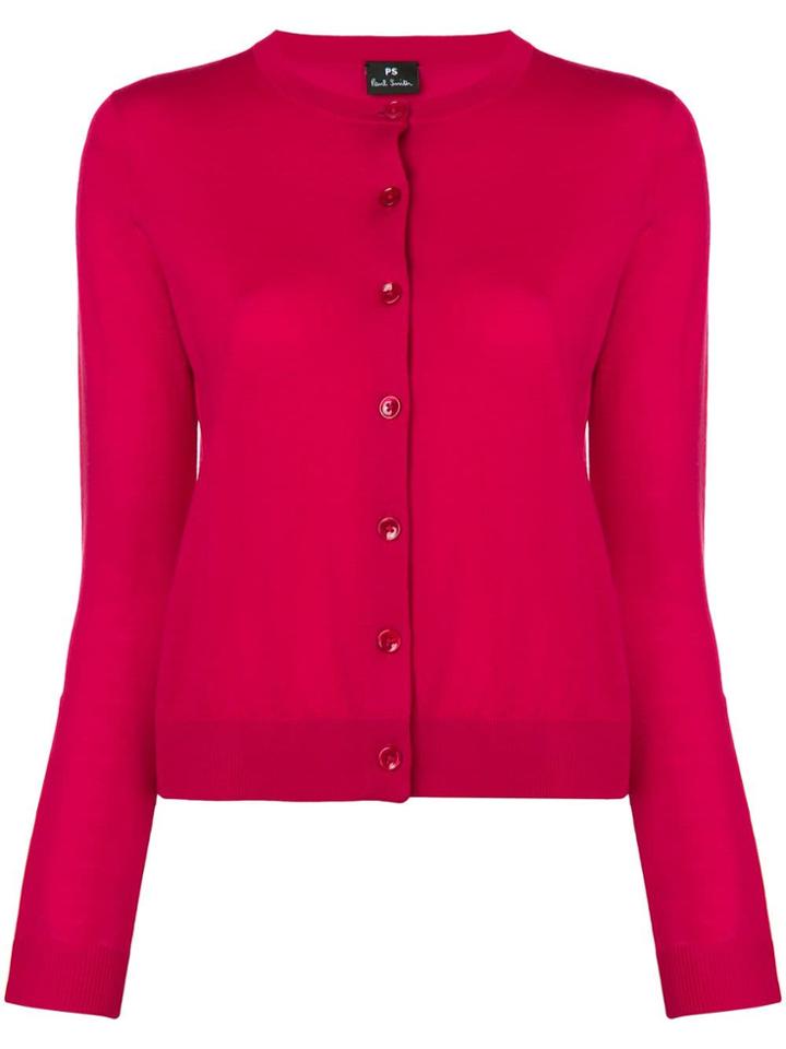 Ps By Paul Smith Crew Neck Cardigan - Red