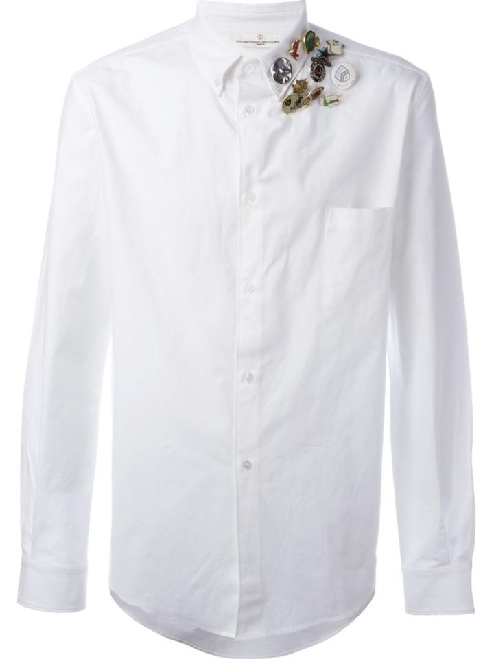 Golden Goose Deluxe Brand Pin Detail Shirt, Men's, Size: Medium, White, Cotton
