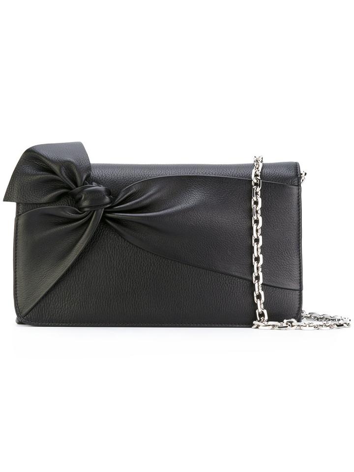 Casadei - Bow Shoulder Bag - Women - Calf Leather/satin - One Size, Black, Calf Leather/satin