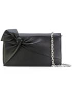 Casadei - Bow Shoulder Bag - Women - Calf Leather/satin - One Size, Black, Calf Leather/satin