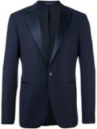 Tagliatore One Button Blazer, Men's, Size: 48, Blue, Spandex/elastane/cupro/virgin Wool