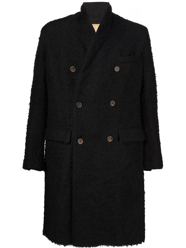 Uma Wang 'nebs' Coat, Men's, Size: Small, Black, Linen/flax/polyamide/spandex/elastane/virgin Wool