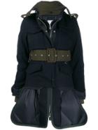 Sacai Panelled Utility Military Jacket - Blue