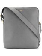 Thom Browne Seamed Panel Pebble Grain Leather Camera Bag - Grey