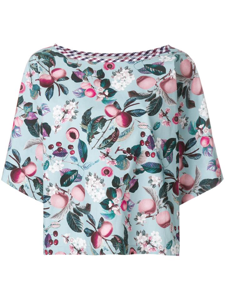 Antonio Marras Boxy Fit Floral Top - Blue