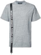 Mostly Heard Rarely Seen Logo Stripe T-shirt, Size: Medium, Grey, Cotton