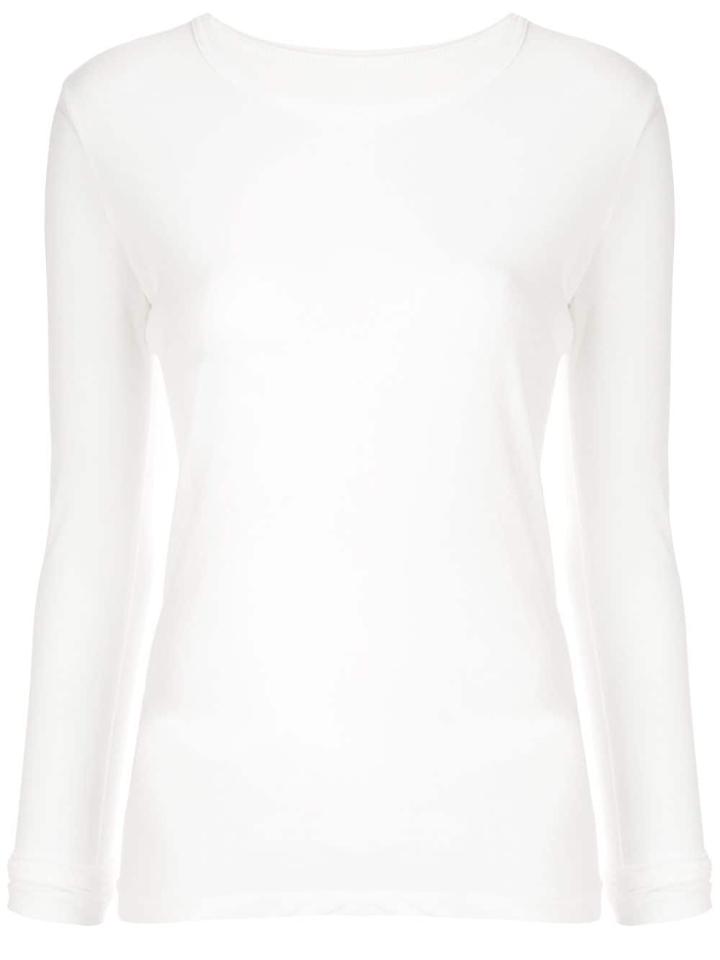 Yohji Yamamoto Sheer Long Sleeved Top - White