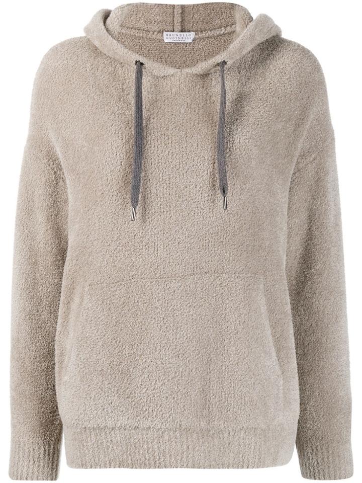 Brunello Cucinelli Fleece Hooded Jumper - Neutrals