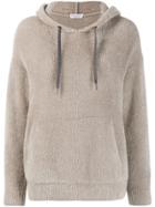 Brunello Cucinelli Fleece Hooded Jumper - Neutrals