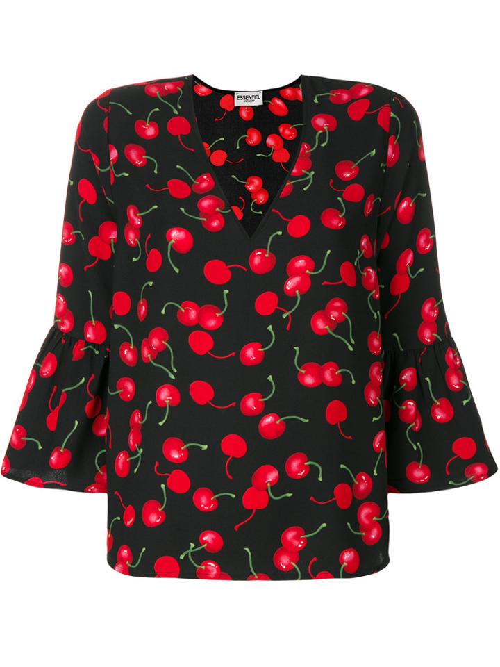 Essentiel Antwerp Cherry Print Blouse - Black
