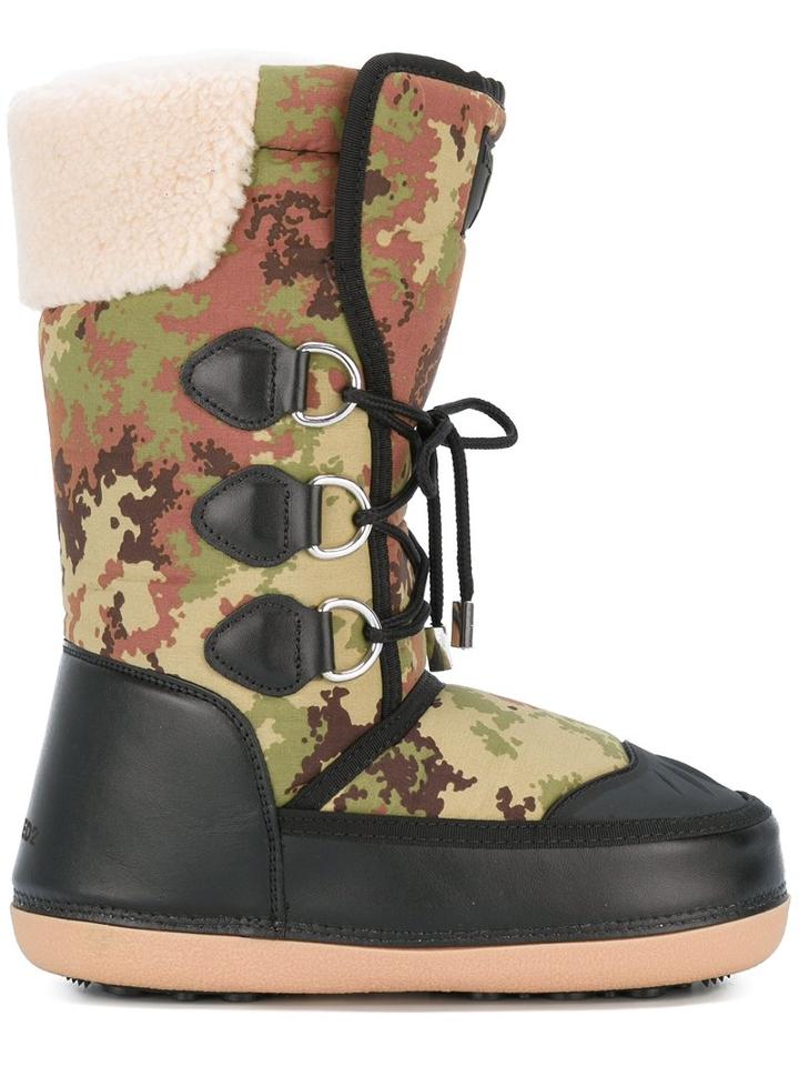 Dsquared2 - Ski Snow Boots - Women - Cotton/leather/acrylic/rubber - 39, Green, Cotton/leather/acrylic/rubber