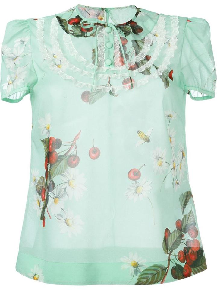 Red Valentino Cherry Print Blouse