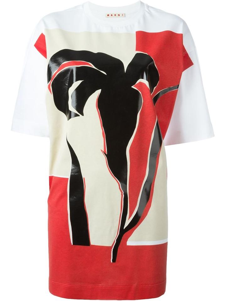 Marni Oversized T-shirt, Women's, Size: 40, White, Cotton/spandex/elastane