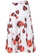 Andrea Marques Ruched Midi Skirt - White