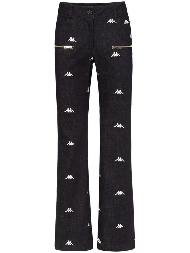 Charm's X Kappa Logo Embroidered Straight Leg Jeans - Black