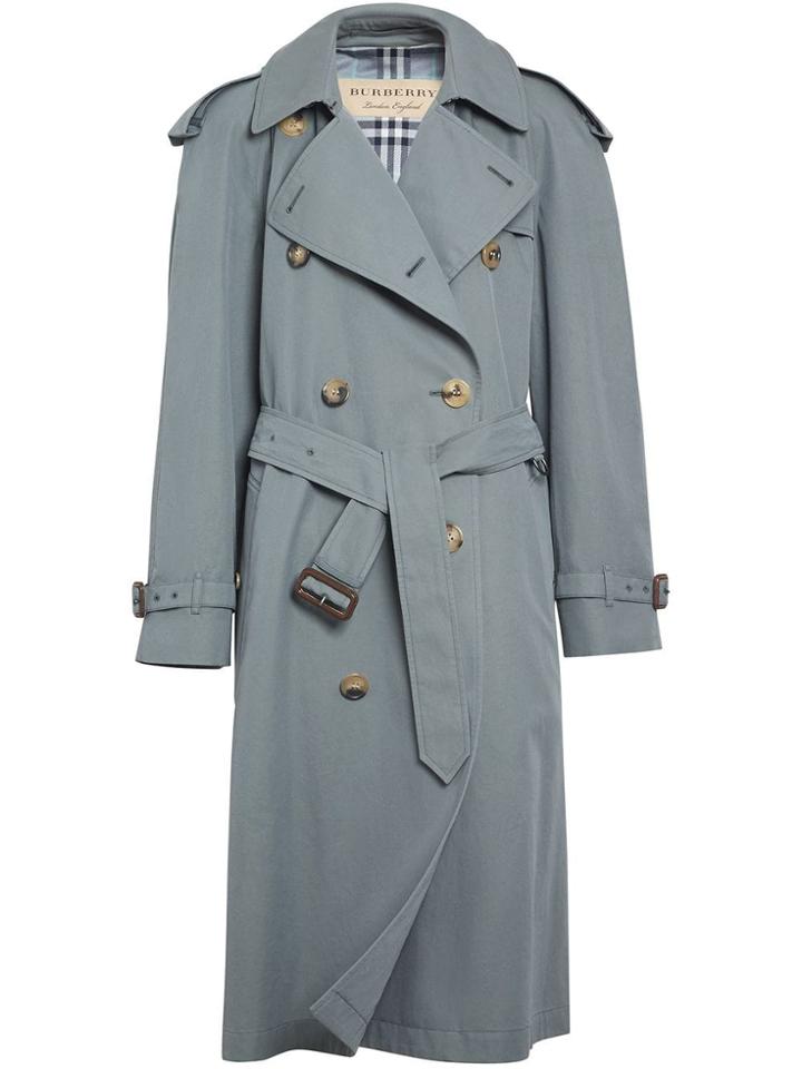 Burberry Wool-lined Tropical Gabardine Trench Coat - Blue
