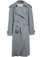 Burberry Wool-lined Tropical Gabardine Trench Coat - Blue