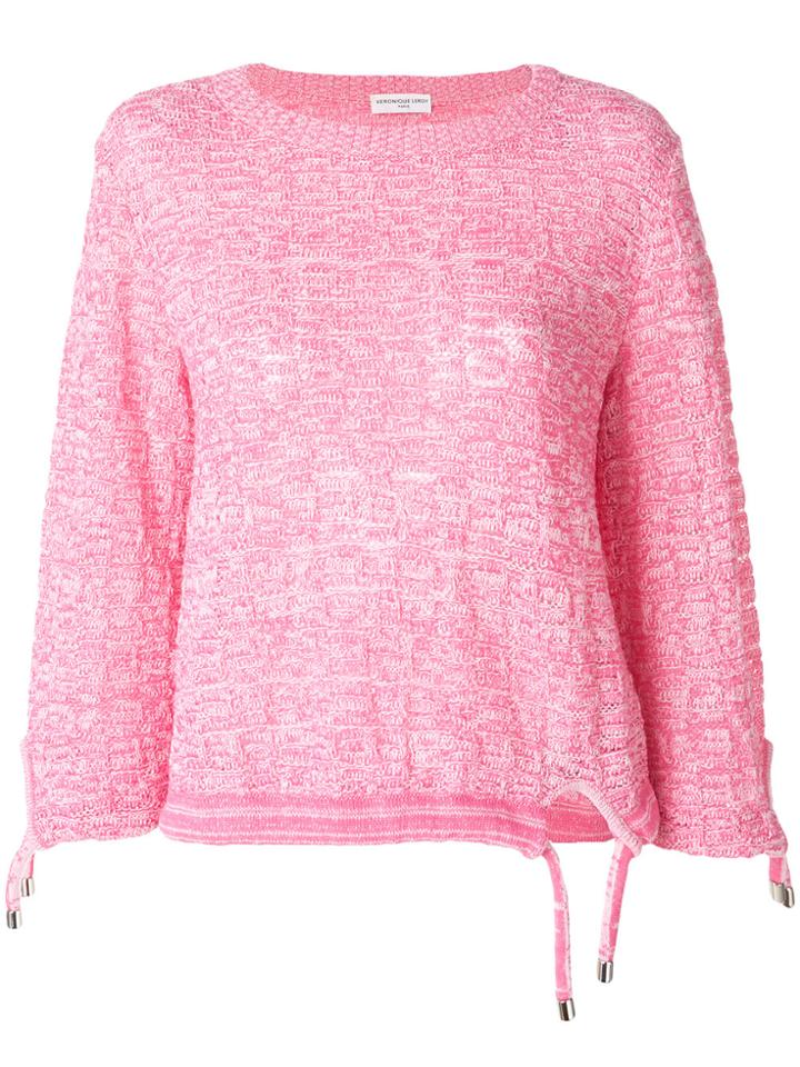 Veronique Leroy Drawstring Hem Jumper - Pink & Purple
