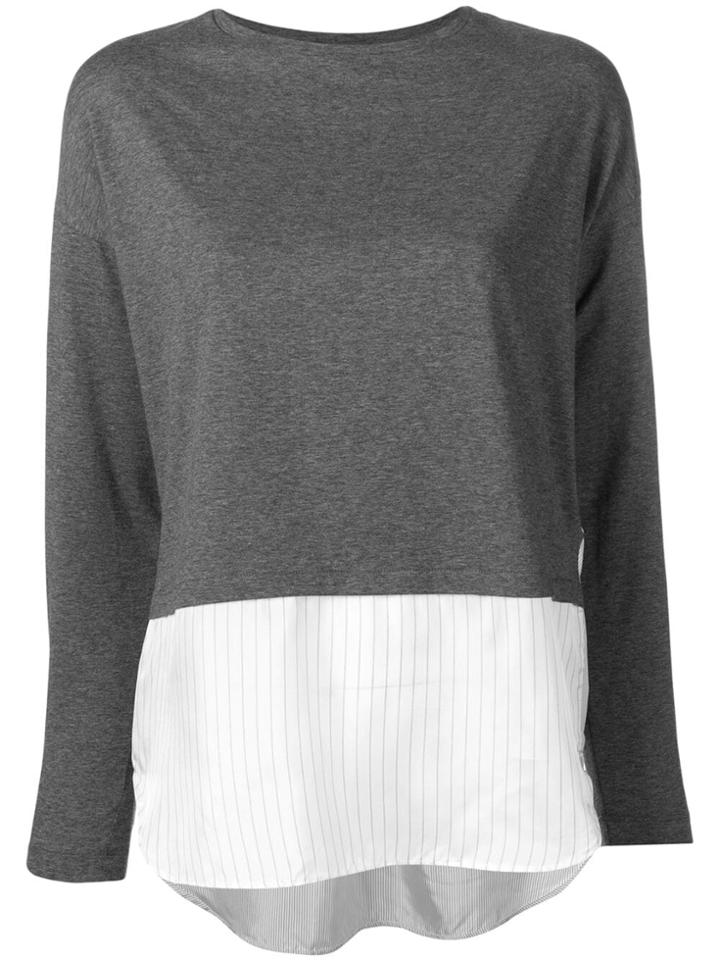 Aspesi Panelled Jersey Top - Grey