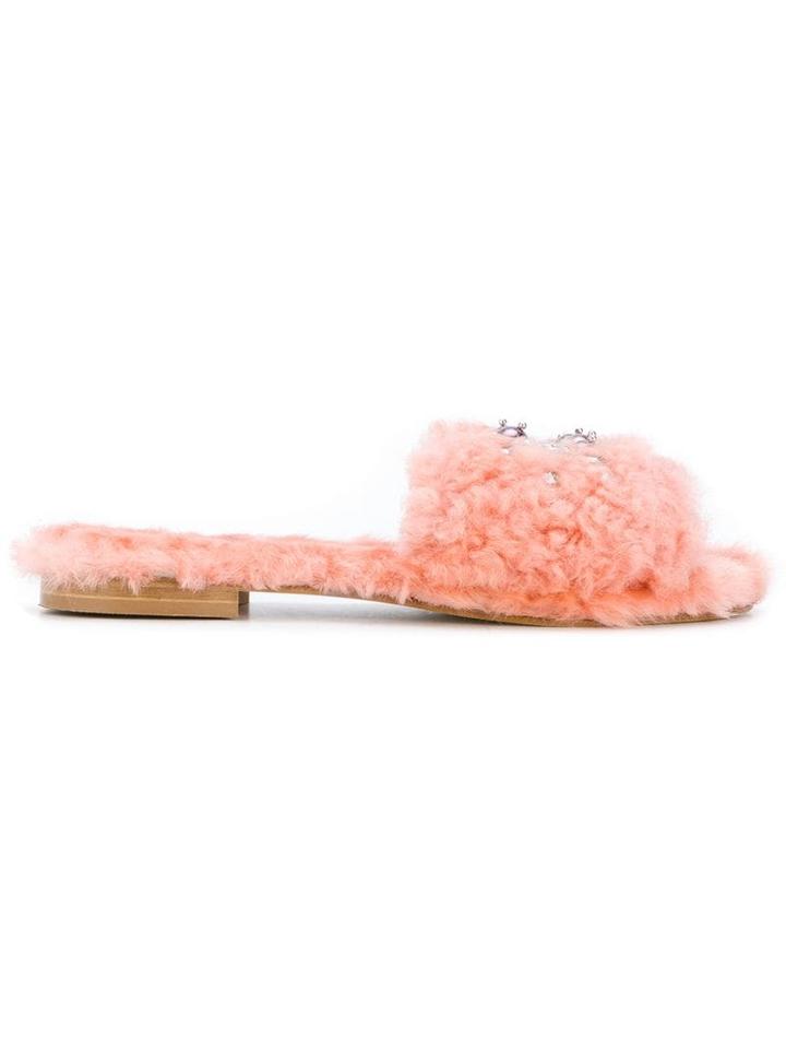 Emanuela Caruso Embellished Mules - Pink