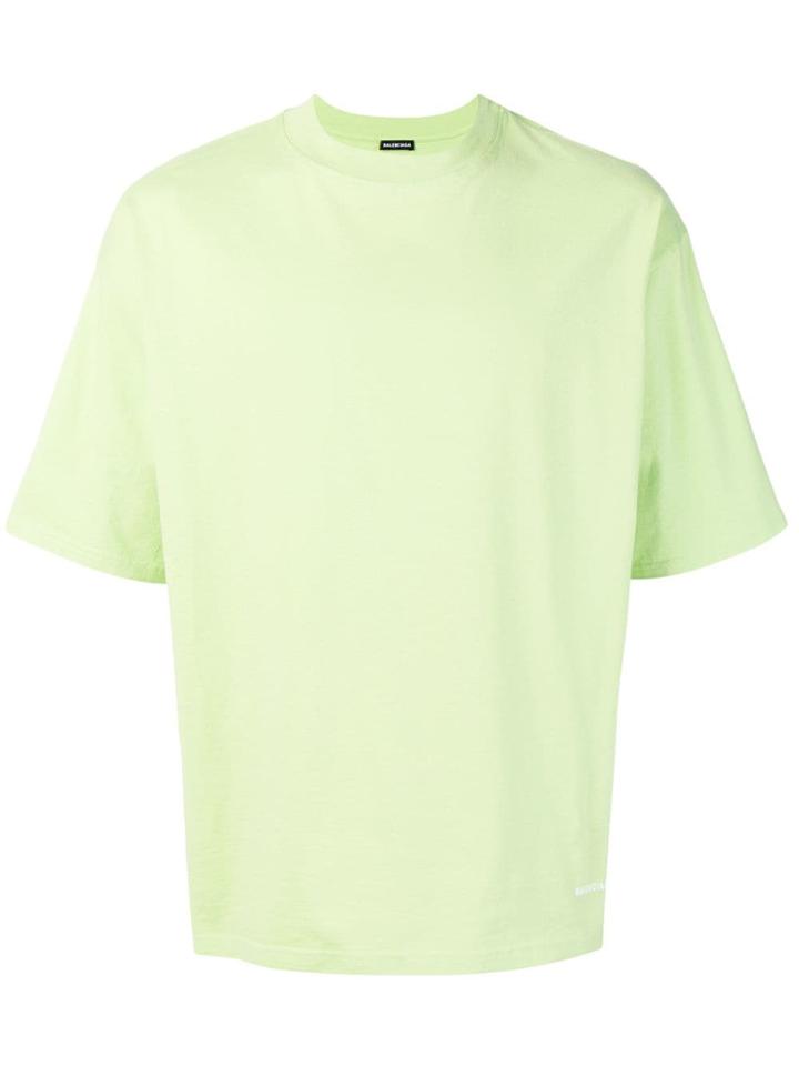 Balenciaga Embroidered Logo T-shirt - Green