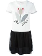 Red Valentino Tulle Skirt T-shirt Dress, Women's, Size: Small, White, Cotton/polyamide/polyester