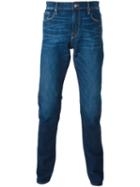 Frame Distressed Straight Fit Jeans - Blue