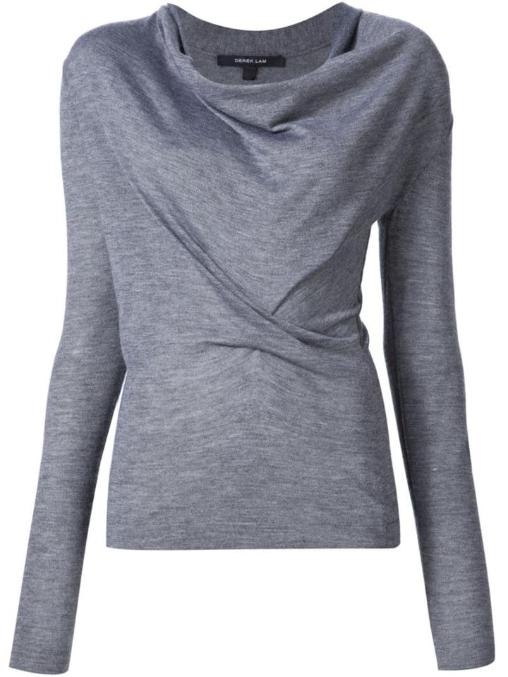 Derek Lam Cowl Neck Jumper, Women's, Size: Large, Grey, Silk/cashmere