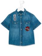 Dolce & Gabbana Kids Shortsleeved Denim Shirt, Boy's, Size: 10 Yrs, Blue
