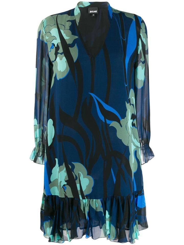 Just Cavalli Printed Shift Dress - Blue