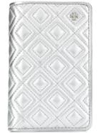 Tory Burch Quilted-effect Fleming Wallet - Silver