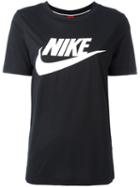 Nike Logo Print T-shirt, Women's, Size: Medium, Black