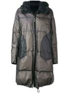 Isaac Sellam Experience Hooded Leather Puffer Coat - Grey