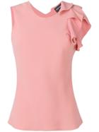 Giorgio Armani Gathered Shoulder Silk Blouse - Pink