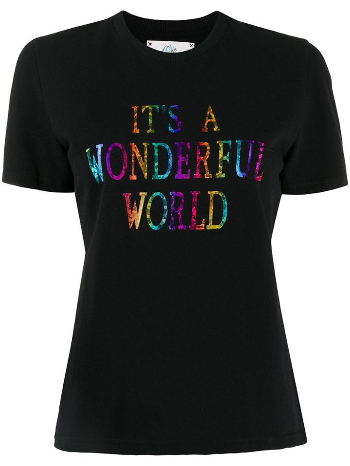 Alberta Ferretti It's A Wonderful World Print T-shirt - Black